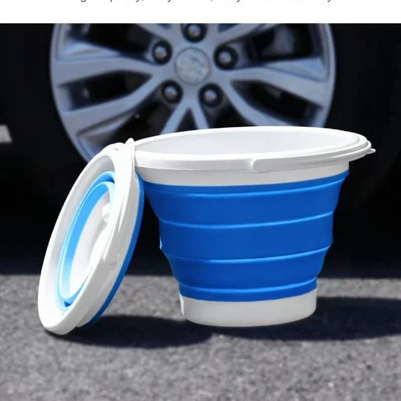 Folding Bucket Water Bucket Car Wash Bucket 5L/10L Portable Folding Collapsible Bucket for Car Washing Fishing Household Travel Outdoor Camping