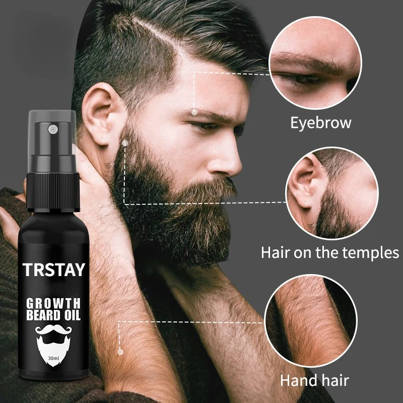 For Men Beard Growth Oil Grow Beard Thicker Full Thicken Hair Oil Hair Spray Laser Growth Ginseng
