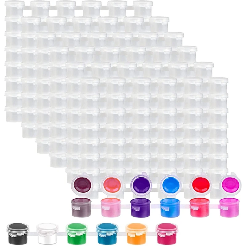 polyurethane brush 120 Strip 720 Pots 3Ml Empty Paint Strips,Paint Container Strips Cup Pots Clear Plastic Storage Containers for Classroom types of paint brushes