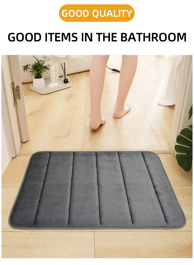 Anti-Rutsch-Matte aus Korallensamt für das Badezimmer, schnelle Wasseraufnahme, Waschen trockener Maschinen, Toilettenmatte, weich, bequem, einfache Matte für den Badezimmergebrauch – Detail 4