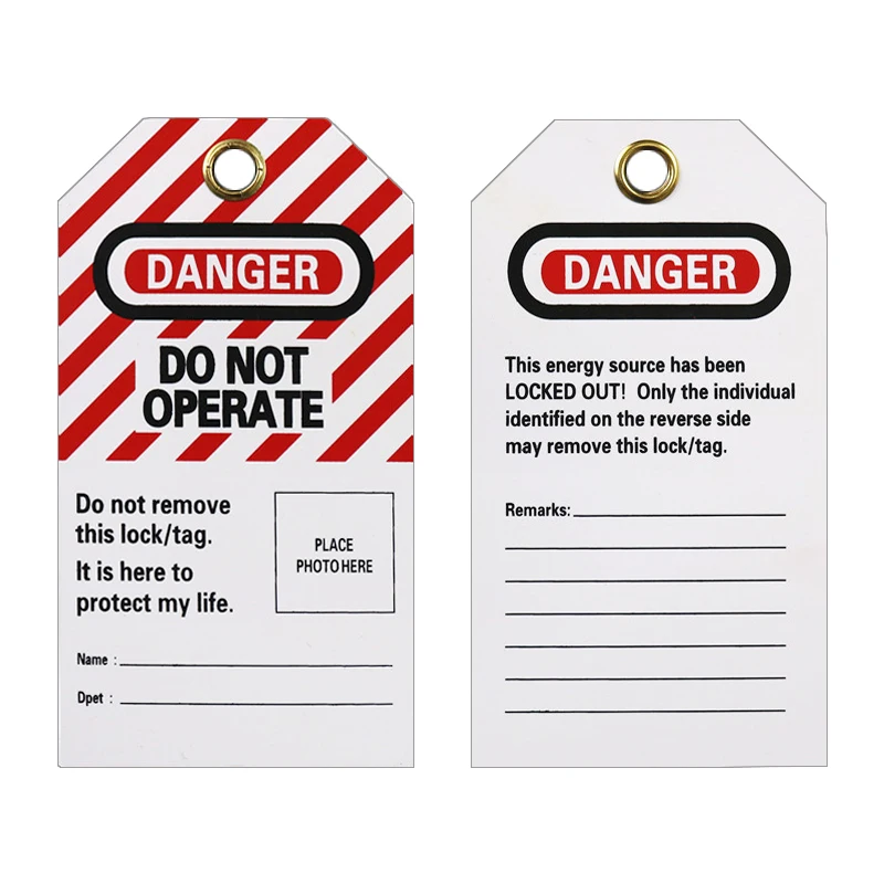 Safety Tagout PVC Warning Card Danger Do Not Operate Tag Lockout Mark Non Removable Property Signature Caution LOTO Notice Note