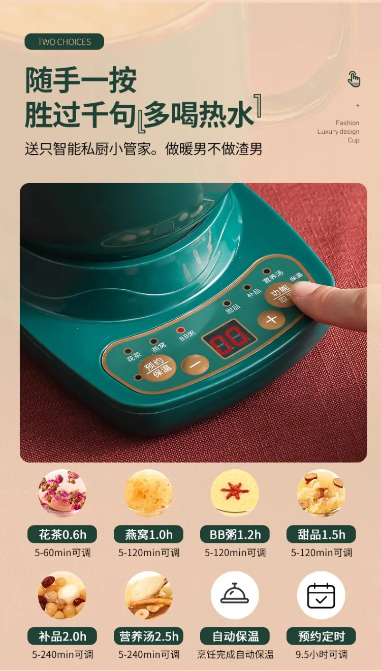 Description Picture 6 of item110V/220V Electric Kettle Ceramic Tea Warmer Health Care Overheat Protection for Japan USA Canada AG