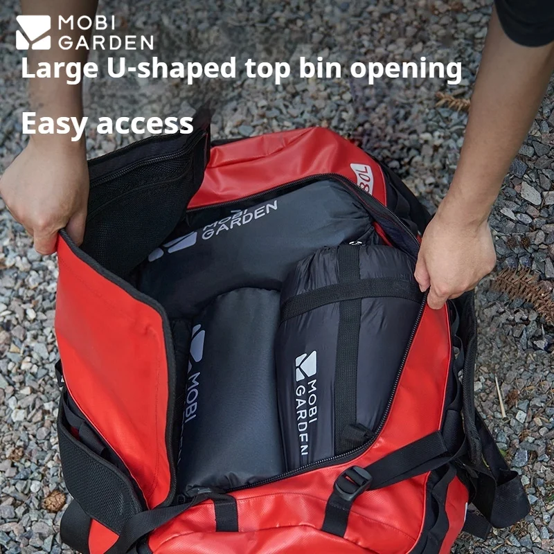 MOBI GARDEN Motorcycle Bicycle Waterproof Bag 150L Large Capacity Outdoor 1000D Clip Mesh Polyester Sport Storage Gym Travel Bag