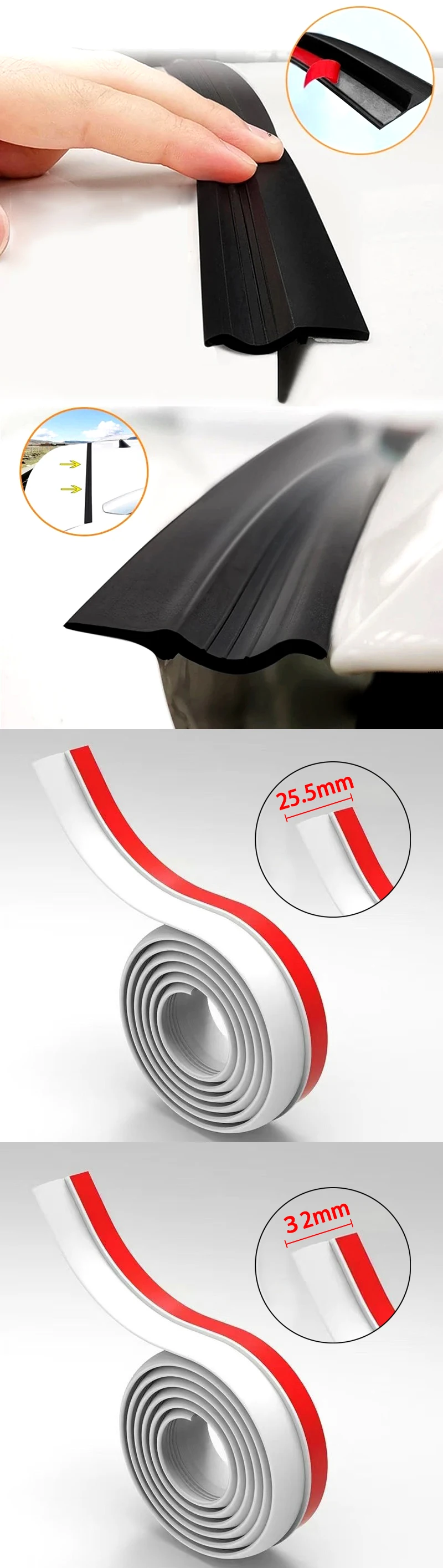 Universal Auto Dach Stamm Abdeckung Rand Staubdicht Wasserdicht Dichtung Streifen Auto Gummi Dicht Streifen Sonne-Beständig Langlebig – Detail 3
