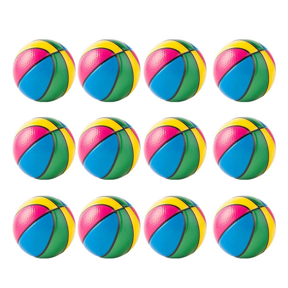 

12Pcs Colorful Hand Basketball Exercise Soft Elastic Stress Reliever Ball Kid Small Ball Toy Adult Massage Toy