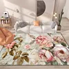 European Style Pink Rose Carpet Living Room Decoration Large Size Coffee Table Rug for Bedroom Decor Washable Non-slip Floor Mat 3