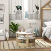 White 5-Piece Kids Table and Chairs Set with Storage for Art, Drawing, Playroom, Classroom, Nursery