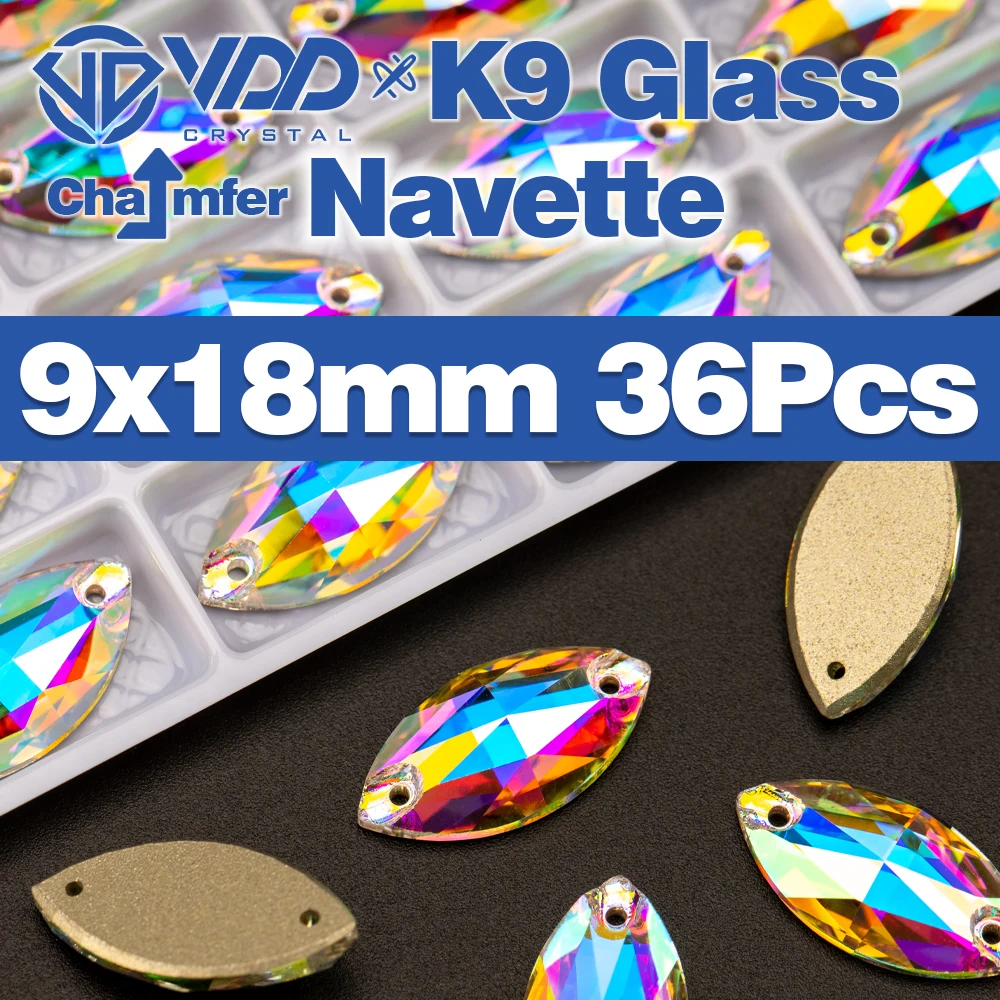 Premium K9 Glass Sew-On Rhinestones - Top Quality Crystal AB Flatback Stones for Clothing and Wedding Accessories