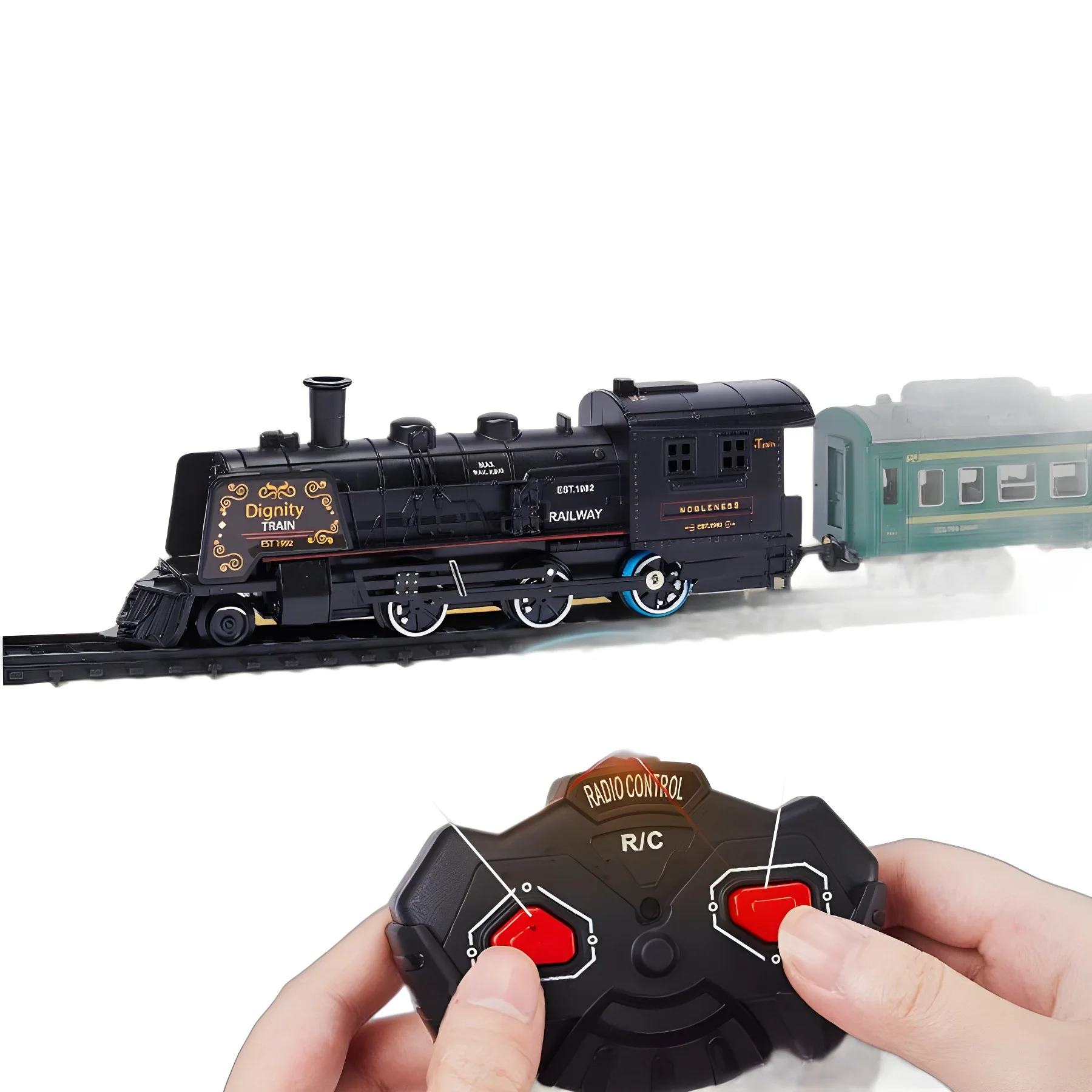 Children's Simulation Iectric Trains Toy Set Model Track Railway Toys Battery Drive Retro Classic Electric Train Educational Toy