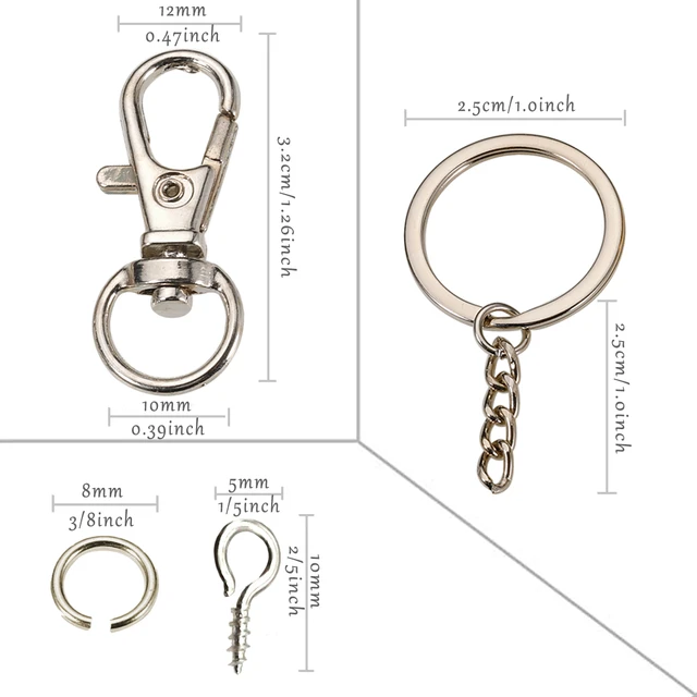 800PCS Lobster Keychain Lanyard Jewelry Swivel Snap Hook with Key
