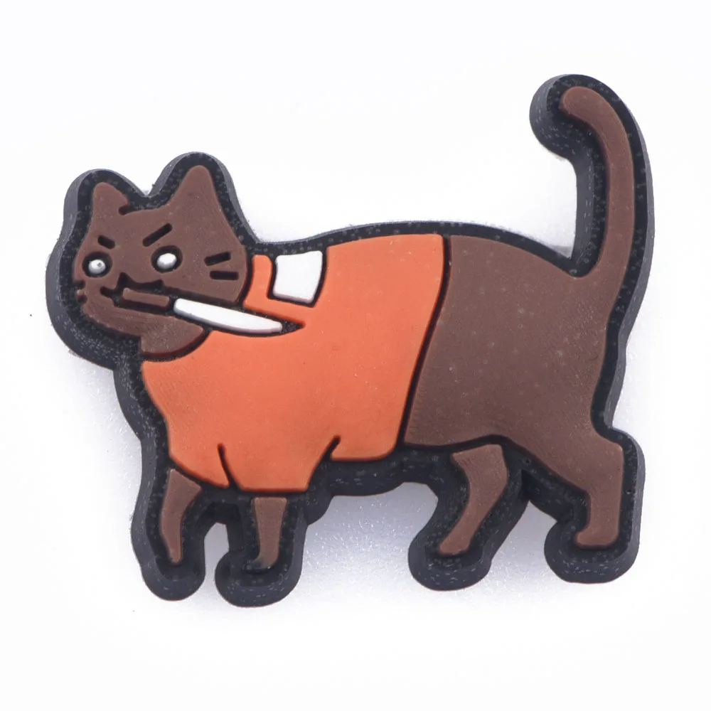 1PCS Cute Cat Dog Elk PVC Shoe Charms Animal Shoes Buckle Decorations Fits Clogs Wristband Bracelet Accesories Kid Gifts