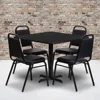 5-Piece Square Dining Table Set with X-Base and 4 Trapezoidal Back Chairs Durable Restaurant Cafe Banquet Furniture 3