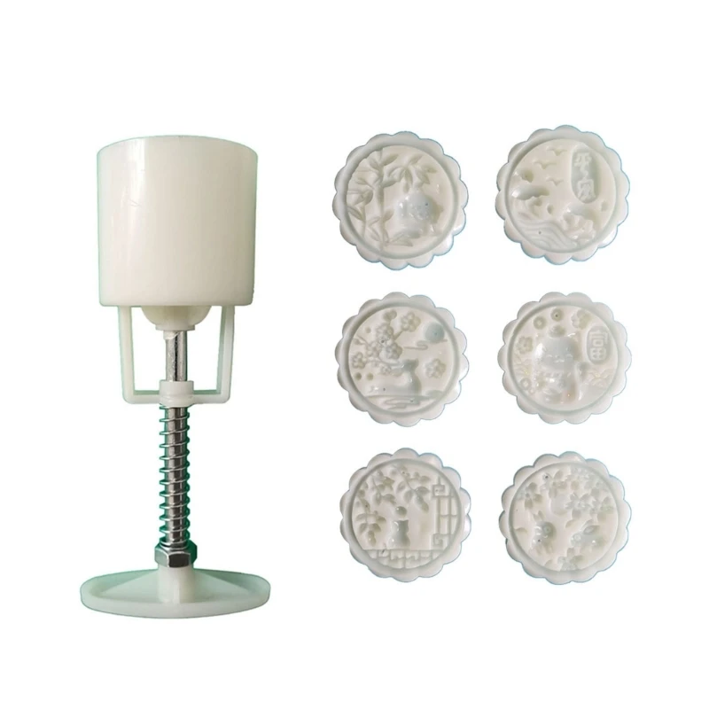

Multi-Shapes DIY Mooncake Moulds Hand Press Tools Plastic Mooncake Cutters
