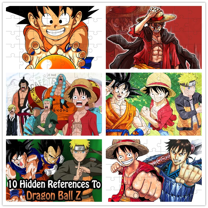 Jigsaw Puzzles Anime Naruto Dragon Ball One Piece Adult Jigsaw Family Diy Game Intellective Educational Toys Home Decor christmas wooden calendar hangings birthday party home decor family