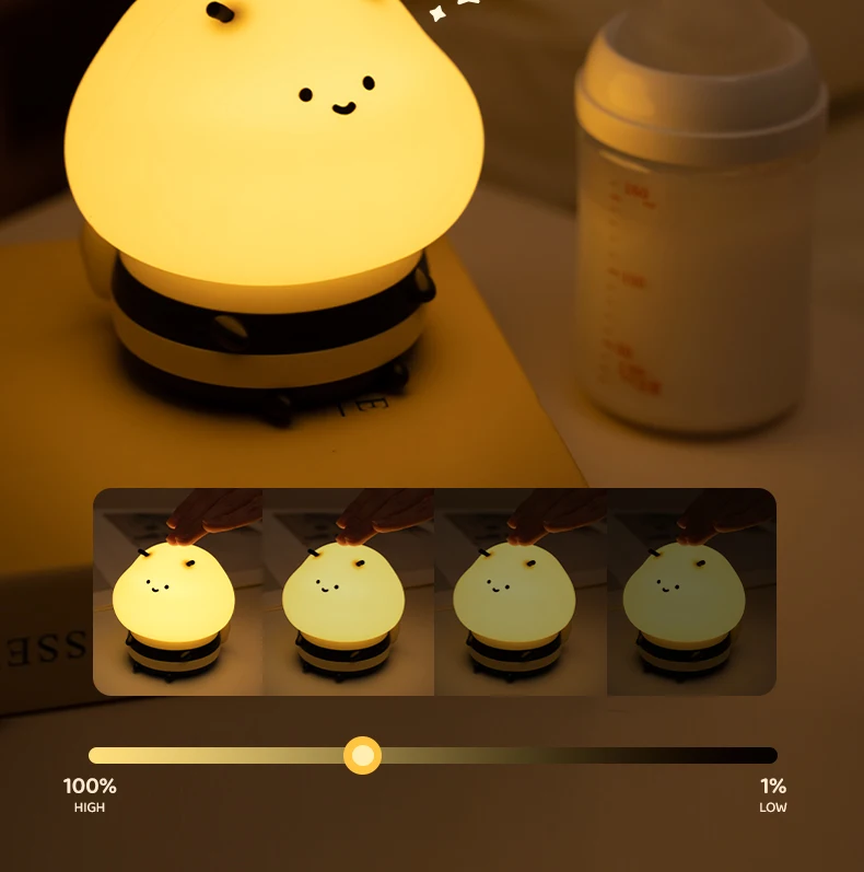 LED Night Lights Bee Creative Bedside Room Decoration Atmosphere LED Light Desk Lamp Nightlight for Kids Christmas Birthday Gift