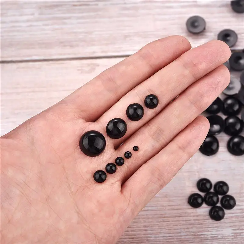 3-14mm Round Flat Black Eye Plastic Safety Eyes For DIY Dolls Making Doll Teddy Bear Eyes Crafts Sewing Accessories 100Pcs
