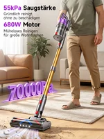Aspirateur sans fil Tdyon Nova 680W 70000PA, autonomie de 75 minutes, batterie amovible, recharge murale autonome, pour poils d'animaux, tapis et maison 8