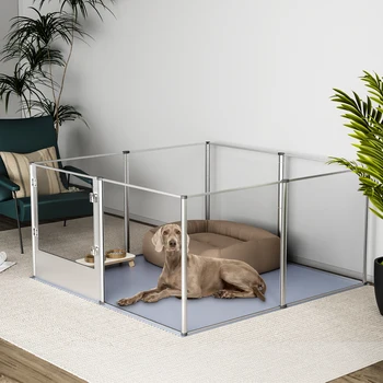 Dog Playpen Pet Pen 8 pens for Dogs Crate Cage Kennel Dog Fence Clear Dog playpen for Small, Medium Dogs Puppy and Rabbit 1