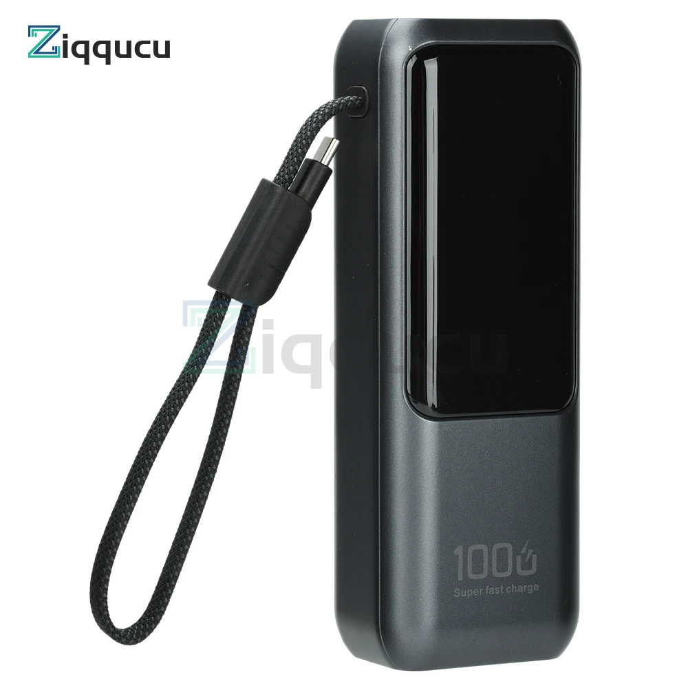 Custodia per banca di potere a ricarica rapida PD da 100 W Kit fai da te Custodia per batteria 21700 a 4 celle con cavo integrato Custodia per banca di potere grigia - Image 6