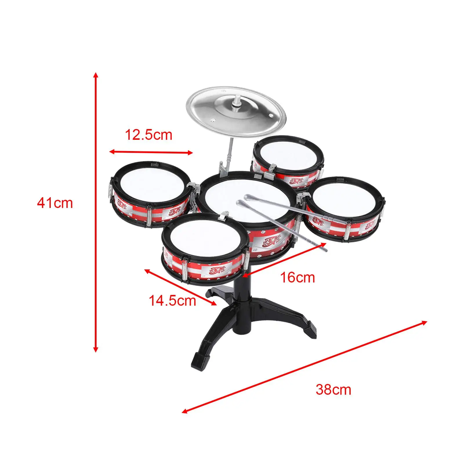 Beginners Kids Drum Set Musical Instrument Toys Educational Toys Toddlers Jazz Drum Set Kids Kindergarten Girls Boys