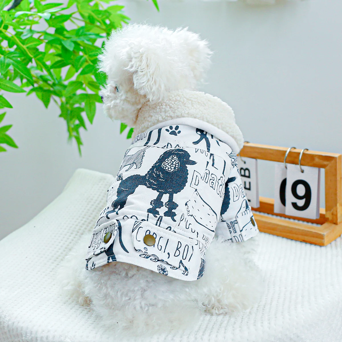 Pet Jacket 1PC Dog Winter Plush Lapel Coat For Small Medium Dogs pet jacket
