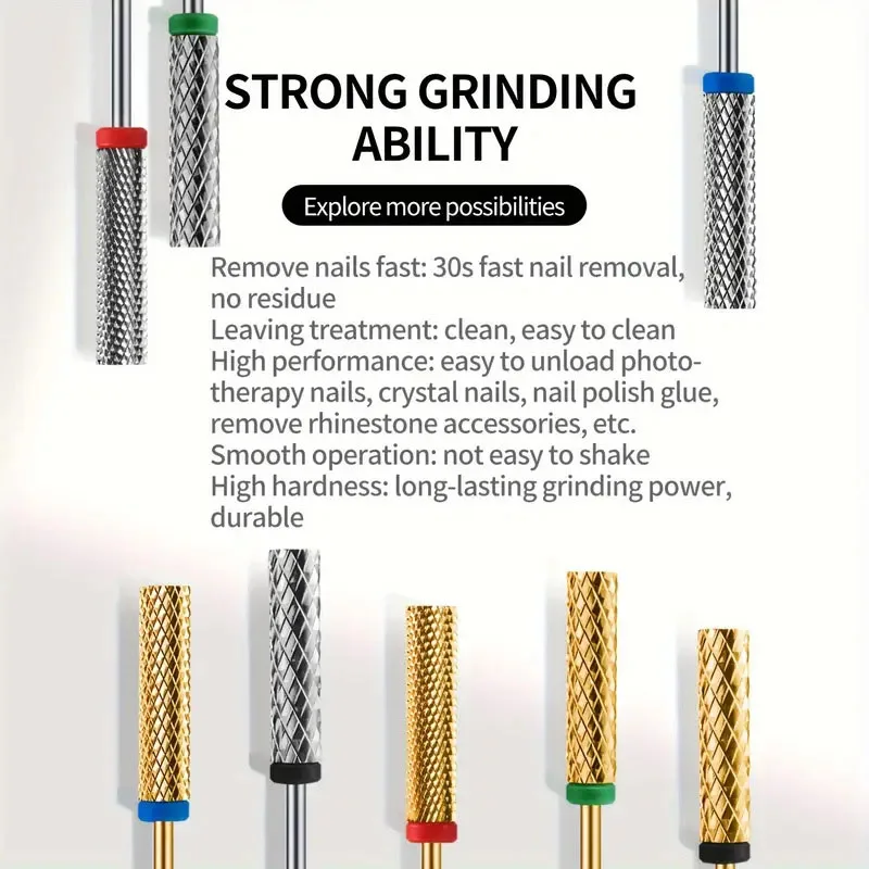 Description Picture 5 of item24mm Barrel Carbide Super Long Nail Drill Bits Electric Drills Accessories Manicure Bit Tool Dead Skin Cuticle Milling Cutter