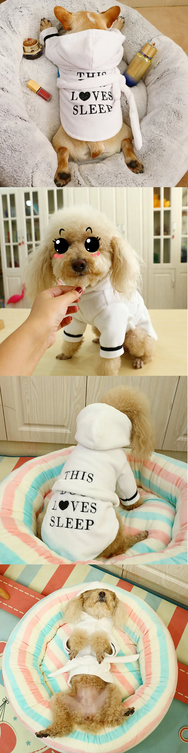 Peignoir Pyjama à Capuche pour Petits Chiens