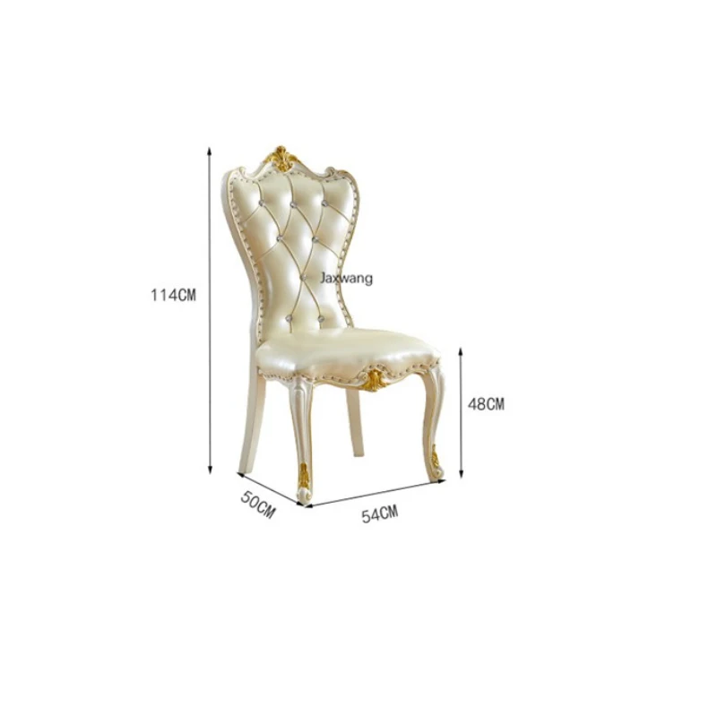 White and gold Leather King Louis Chairs