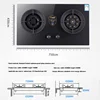 Natural Liquefied Gas Stove Explosion-Proof Tempered Glass Table Embedded Dual-Purpose Pulse Ignition Double-Head Stove 4