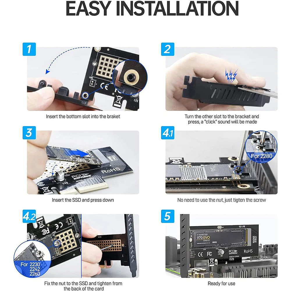 de Alumínio, 64Gbps, PCIe4.0 X4, Gen4, NVMe