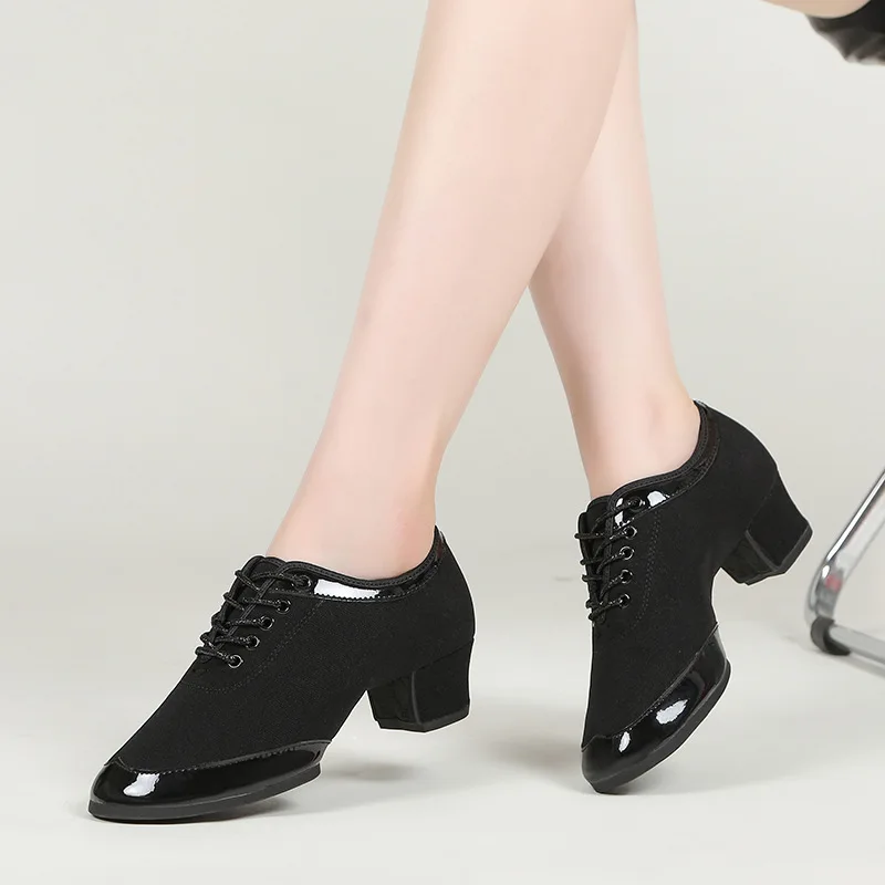 Latin Dance Shoes Women Medium Heel Square Couples Social Breathable Soft Soled Dance Shoes Figure Sneakers Zapatos Mujer