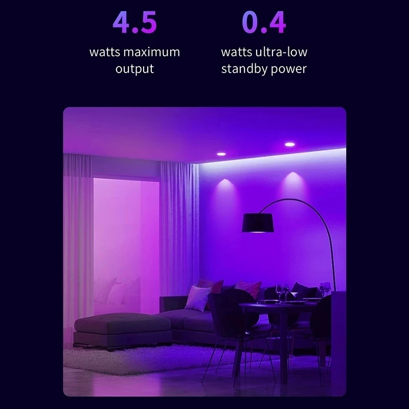 Smart LED Bulb Yeelight GU10 W1 Dimmable Colorful 4pack 350Lumen Game Music Sync Voice Control App Google Assistant