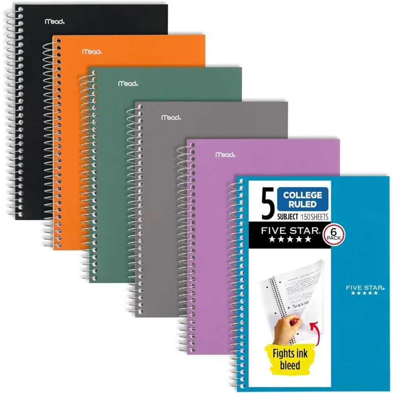 spiral-notebooks-6-5-subject-college-ruled-9-1-2-x-6-150-sheets