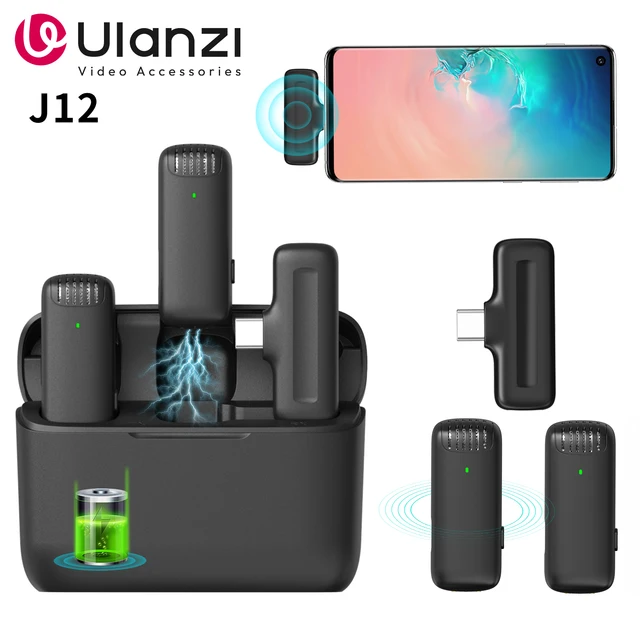 Ulanzi-Microphone Lavalier J12, Microphone portable professionnel, Portée de réception de 20m, Plug Play, Smartphone, Android, iPhone 16, 15, 14, 13, 12 1