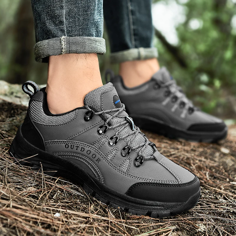 Men Outdoor Shoes Lace Up Sport Casual Camping Treking Hiking Boots Non-slip Sneakers Waterproof Mountain Shoes Size 38-49