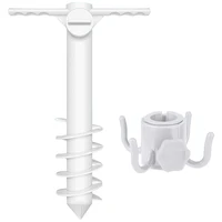 3/5 Spin Inserts Spiral Umbrella Plug with Hook Spike Auger Keep Holder Windproof Sunshade Bracket Equipment for Sand Soil Grass 2