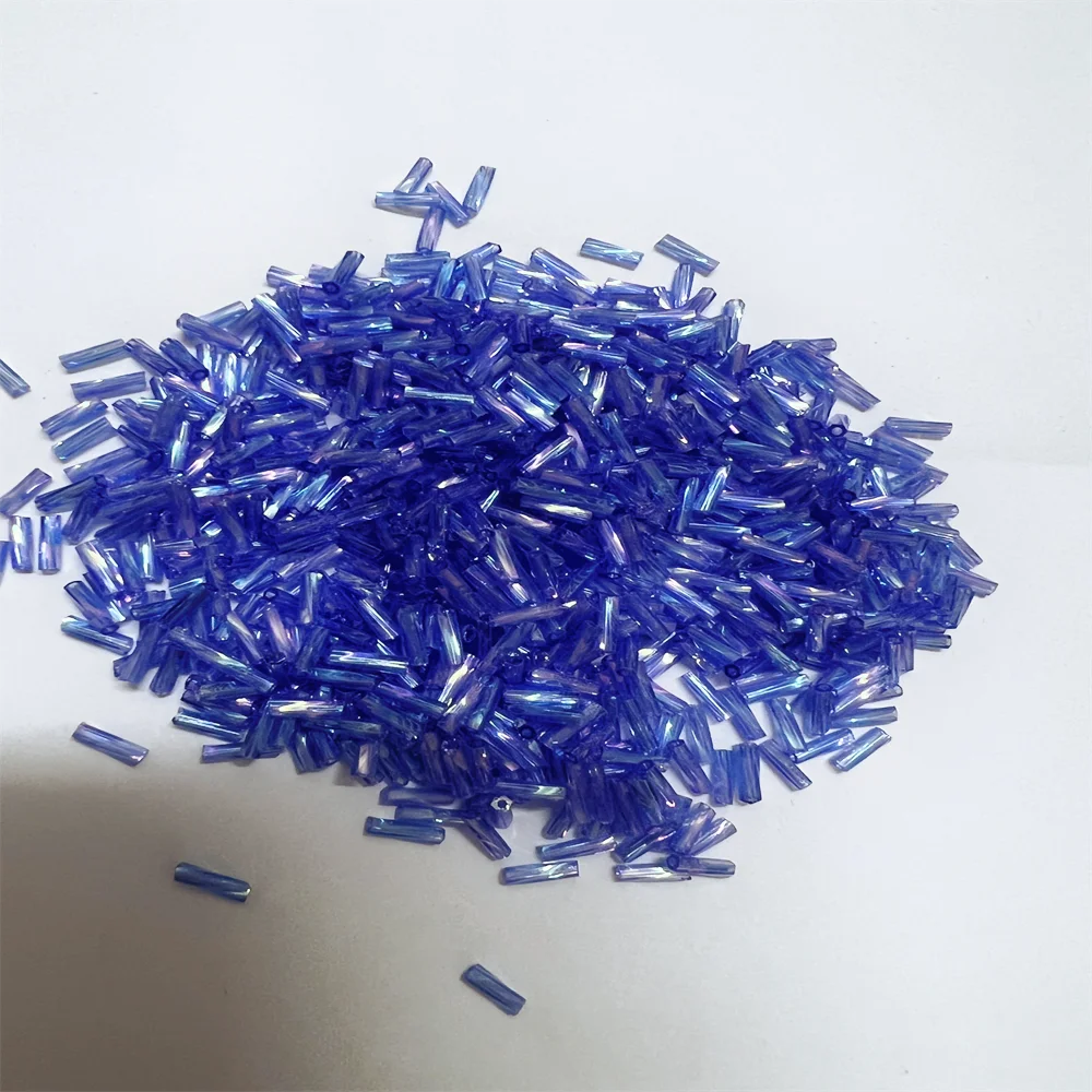 Vibrant Twisted Glass Bugle Beads for Jewelry and Garment Design (300 Pieces)