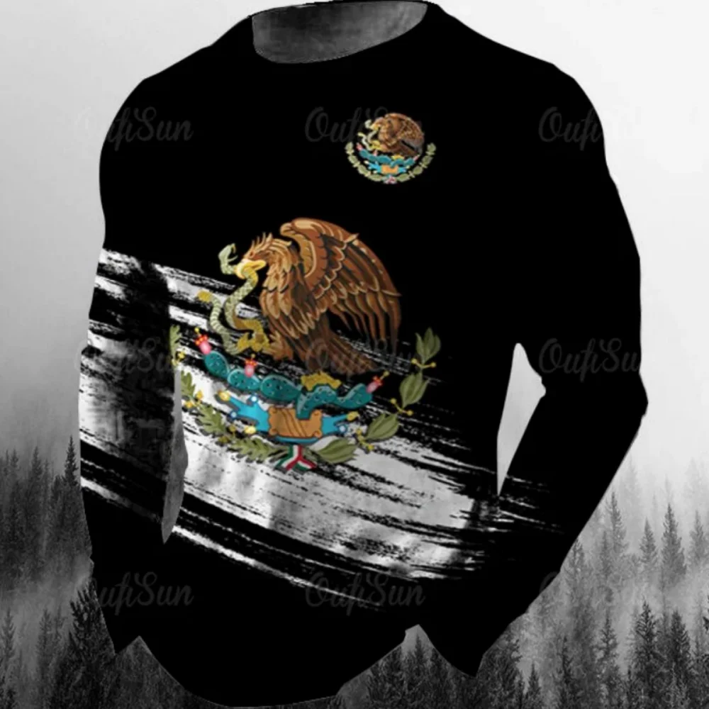 BLWHSA-Camiseta Con Estampado De Bandera De México Para Hombre, Camisetas De Manga Corta 100% De Algodón, Diseño De Marca, Hip Hop, Ropa De Bandera Mexicana Para Verano / Camisetas Y Tops