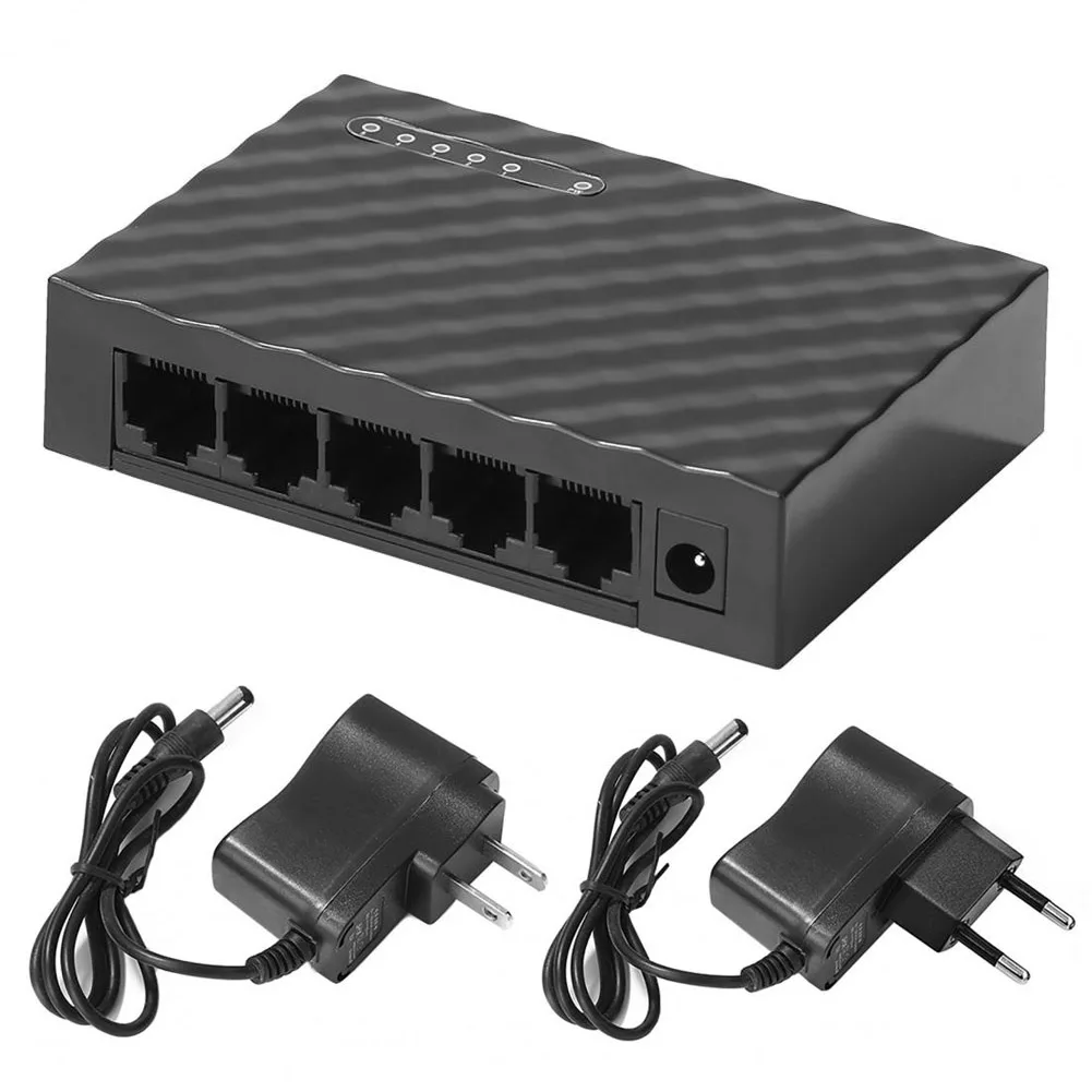 5 Port thernet Switch 10/100/1000Mbps Fast LAN Hub Mini Fast Gigabit Network Switch LAN Hub Internet Splitter for Home Monitor