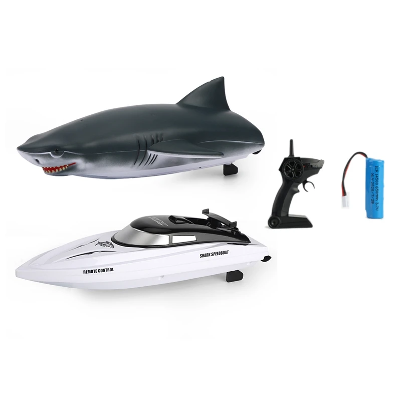 

2-в-1 радиоуправляемая лодка 2,4 ГГц с дистанционным управлением гоночная лодка с двойной батареей мини-радиоуправляемая игрушка для воды имитация акулы рыбы игрушка бассейн игрушки для ванной