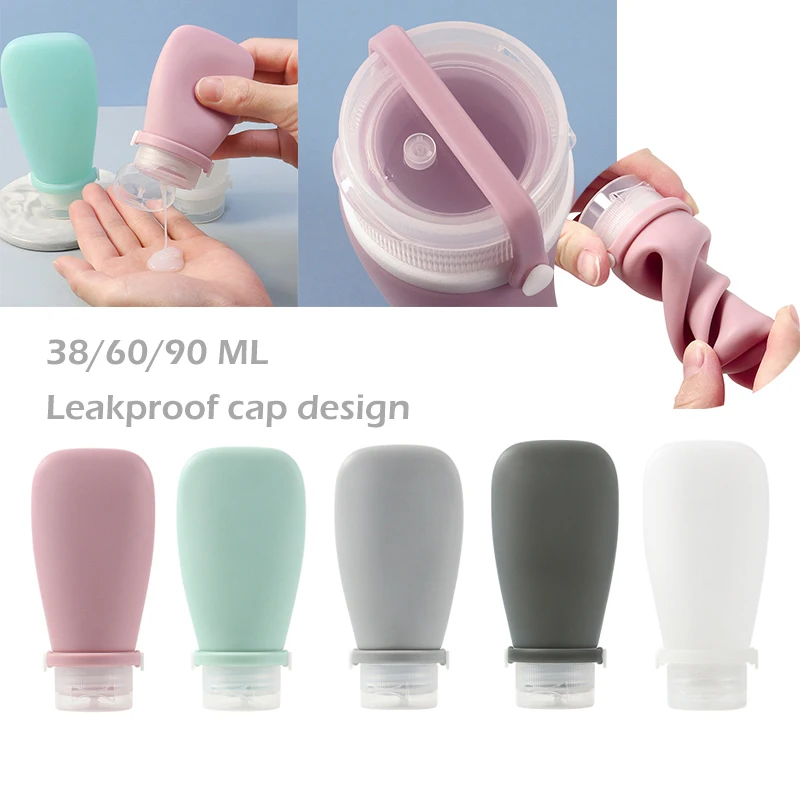Leak-Proof Silicone Travel Bottles - Refillable Squeezable Containers for Toiletries and Liquids