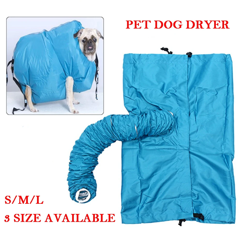 Dogs Hair Dryer Blow Bag Grooming Bag Portable Pet Drying Folding Pet Dry Cat Blow Dog Dryer Blue