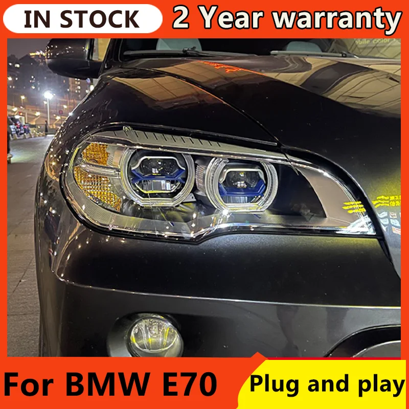 

Car Lights for BMW X5 E70 2007-2013 LED Auto Headlight Assembly Upgrade Blue Bifocal Lens Highlight Signal Lamp Tool Accessories