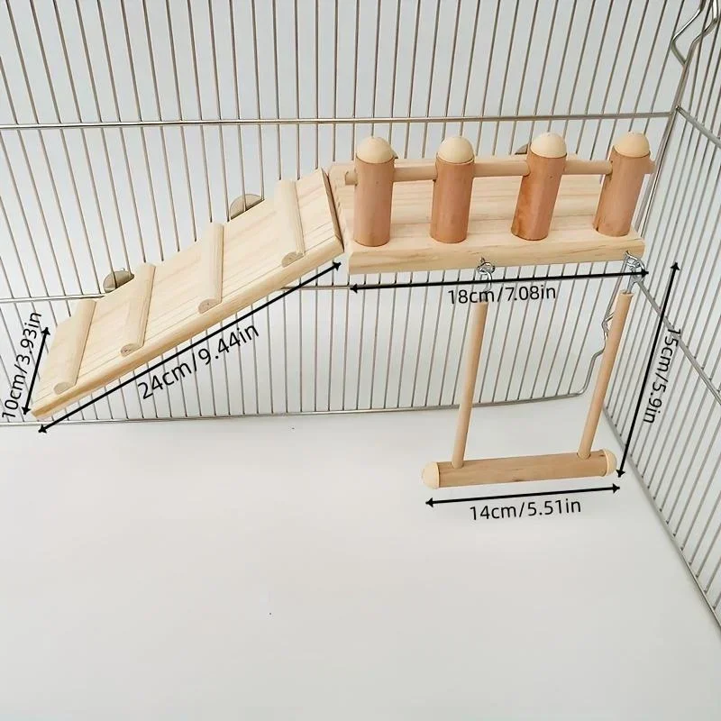 Bird Perch Stand Bird Perches Platform Bird Swing Climbing Ladder Toy Parrot Wooden Playing Exercise Stands Parrot Toys Birds Stand