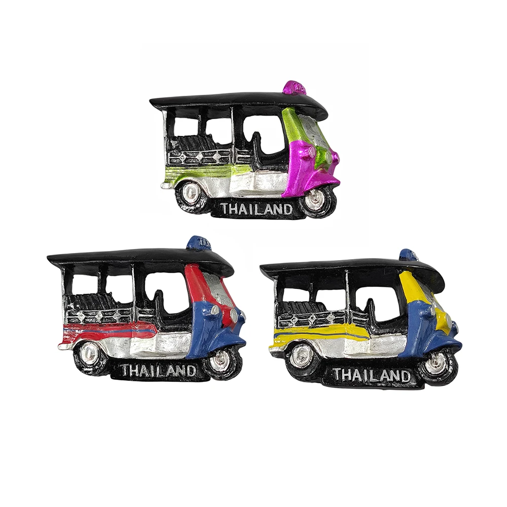 Thailand 3D Tuktuk Fridge Magnet Souvenir Gift,Resin Handmade Refrigerator Magnet Home & Kitchen Decoration Collection