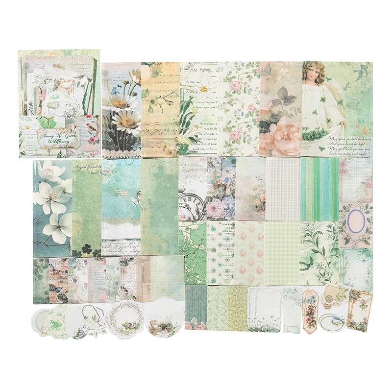 Deco Scrapbook Collage Background Paper Pack - 100pcs Creative DIY Craft Paper