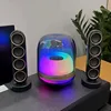 Home Wireless Bluetooth Audio Transparent HIFI Stereo Subwoofer with Colorful Atmosphere Desktop Speaker Support AUX TF Card 3
