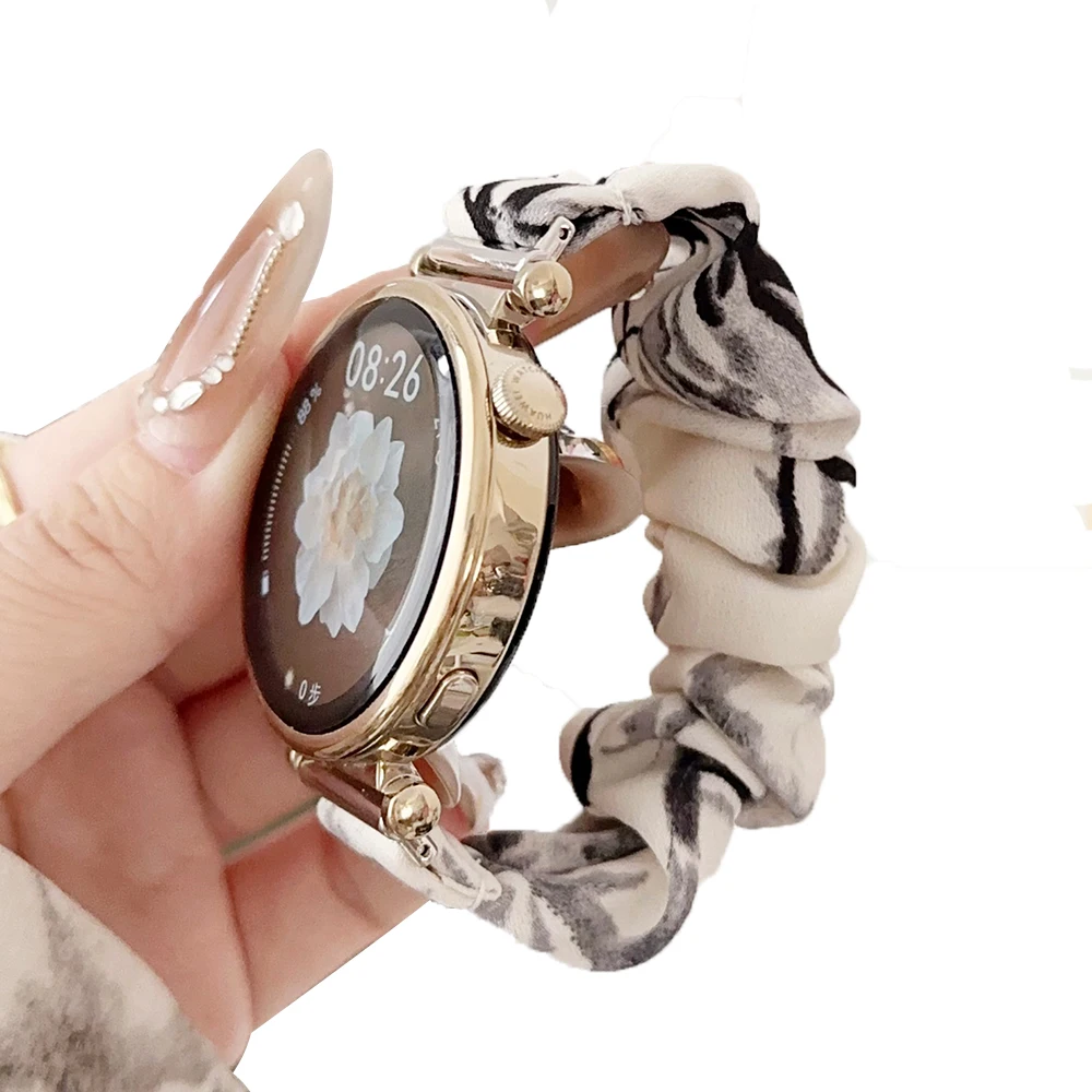 Elegant 18mm Dressy Printed Fabric Watch Band Bracelet