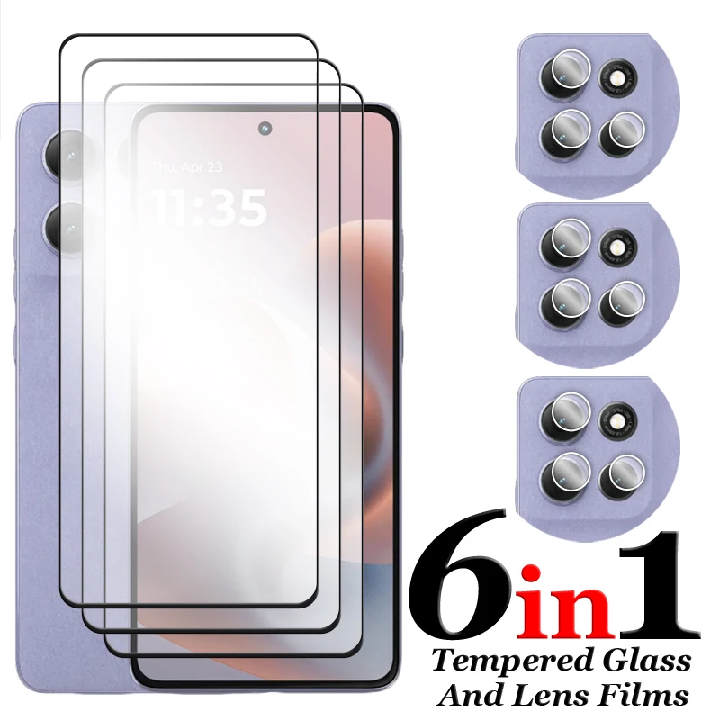 6in1 Für Motorola Moto G86 Glas Für Moto G56 G86 Power 5G Gehärtetem Glas 2,5 D Volle Abdeckung Screen Protector für Moto G86 5G Film