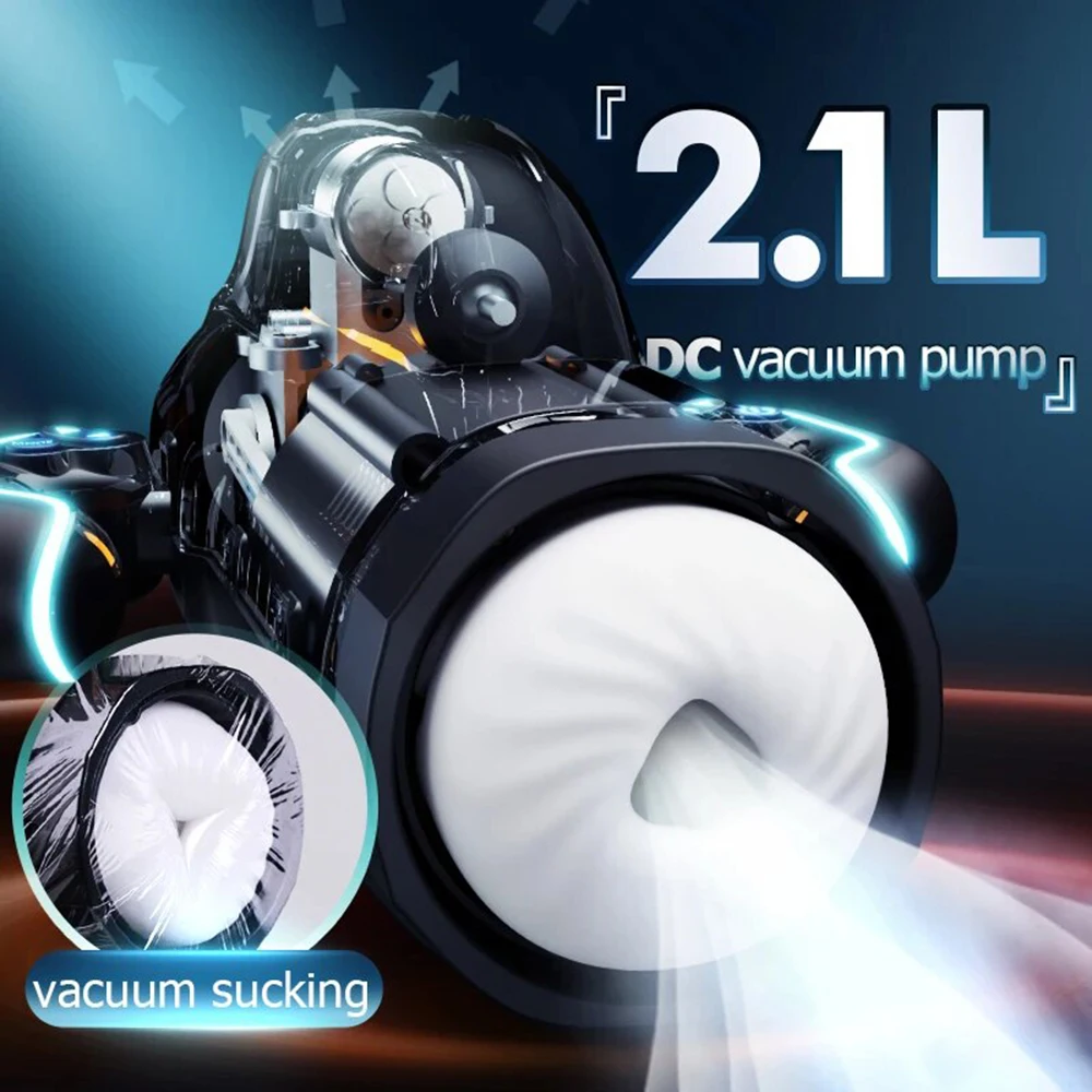 Male Masturbator Cup Bermuda Masturbator Powerful Vacuum Sucking Blowjob High-Speed Piston Telescopic Heating Male Masturbation Cup Sex Toys For Men